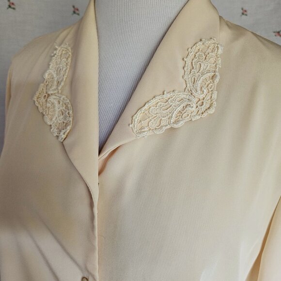 Size XL to 1X Vintage 1990s Eatons Yellow Blouse - Picture 7 of 10